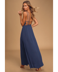 Lost in Paradise Navy Blue Maxi Dress